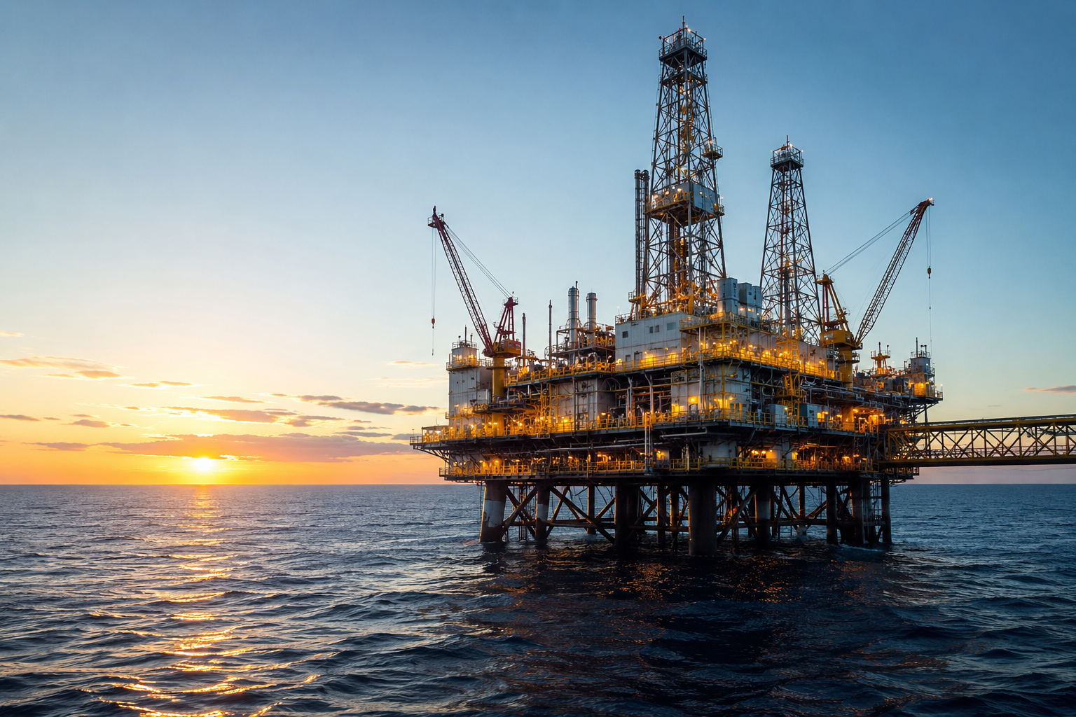 Global energy infrastructure at dusk
